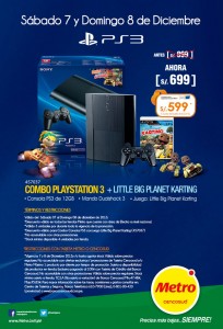 Metro – Combo Playstation3 + Juego  Little Big Planet Karting un precio sorprendente