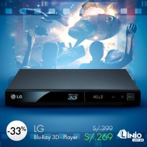 Linio al mejor precio! Blu-Ray LG 3D Player a solo S/. 269