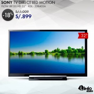 Linio SONY TV DIRECT LED MOTION FLOW XR120 HD de 32” a solo S/. 899