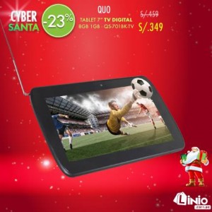 Tablet Quo de 7” con TV Digital, cámara dual y almacenamiento de 8GB a solo S/. 349