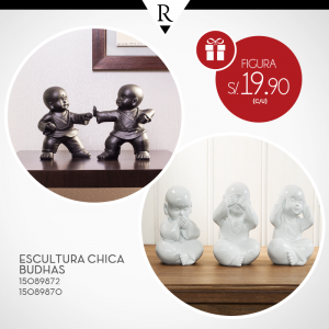 Ripley Escultura Chica de Budhas a S/.19.90 soles cada uno