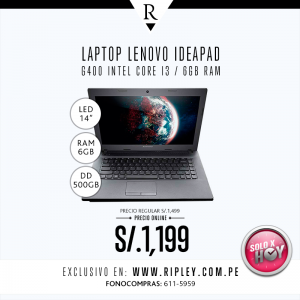 Ripley  Laptop Lenovo IDEAPAD a S/. 1199 soles