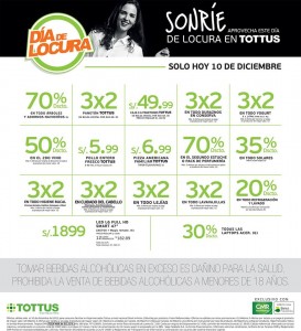 Tottus Día de Locura! Aprovecha estas ofertas con tu CMR y Débito Visa Banco Falabella