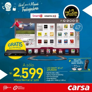 TV LG Smart TV y 3D a tan sólo S/. 2, 599 soles