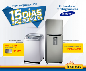 La Curacao – 15 días insuperables en lavadoras y refrigeradoras