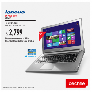Oechsle – Laptop Lenovo a S/.2799