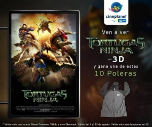 Cineplanet te regala una polera de las Tortugas Ninja