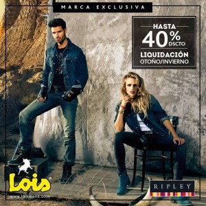 Ripley – Hasta 40% de descuento en jeans Lois