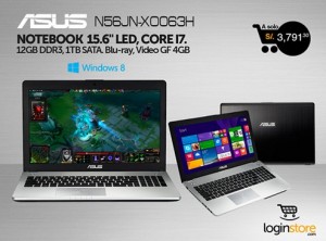 Loginstore – Notebook ASUS 15.6″ LED Core I7 a sólo S/.3791.30