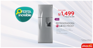 Plaza Vea – Refrigeradora LG NO FROST a sólo S/.1499