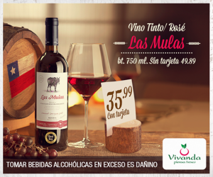 Vivanda – Vino tinto/rosé Las Mulas a sólo S/.35.99