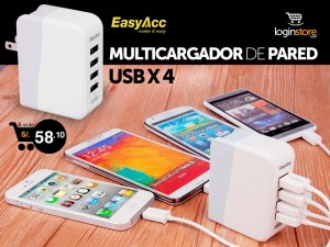 Loginstore – Multicargador de pared USBx4 a sólo S/58.10