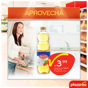 Plaza Vea – Aceite de soya Bell’s a sólo S/.3.99
