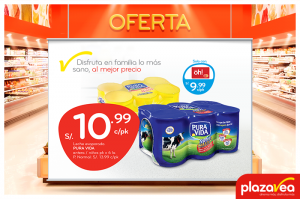 Plaza Vea – Leche evaporada Pura Vida a S/.10.99 c/pk