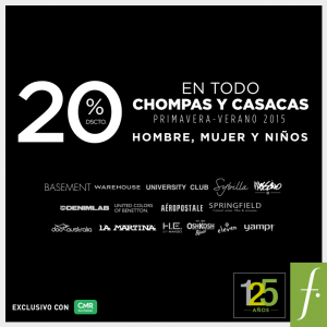 Saga Falabella – 20% de dscto.en todo chompas y casacas temporada primavera/verano 2015