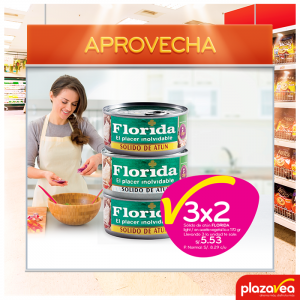 3 x 2 en sólido de atún FLORIDA