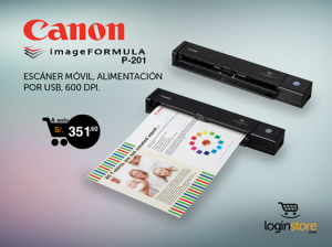 Scanner Portátil Canon P 201a sólo S/.351.50