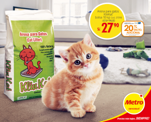 Arena para gatos KlinKat x 10kg. a sólo S/.27.90
