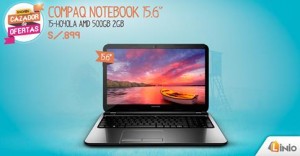 Notebook Compaq 15.6” 500GB 2GB a sólo S/.899