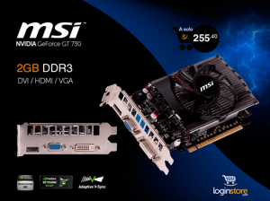 Tarjeta de Vídeo MSI NVIDIA GeForce GT 730 de 2GB DDR3 a sólo S/.255.40