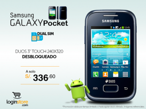 Samsumg Galaxy Pocket a sólo S/. 336.60