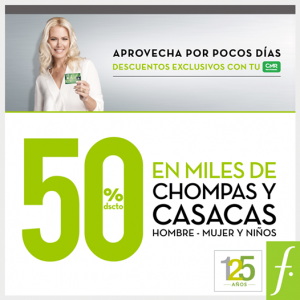 50% de descuento en miles de chompas y casacas