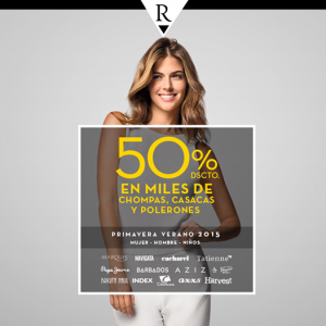 50% de descuento en chompas, casacas y polerones