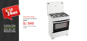 Cocina a gas a sólo S/. 649.00