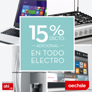 15% de descuento en todo electro