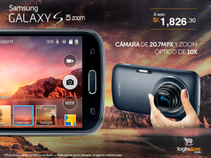 Samsumg Galaxy S5 zoom a sólo S/. 1826.30