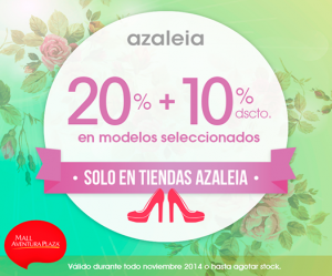 Hasta 30% de descuento en tiendas Azaleia