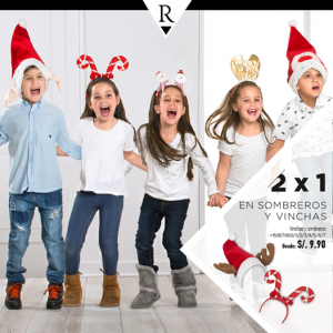 2 x 1 en sombreros y vinchas de Navidad