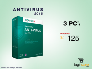 Antivirus Kaspersky 2015 a sólo S/. 125.00