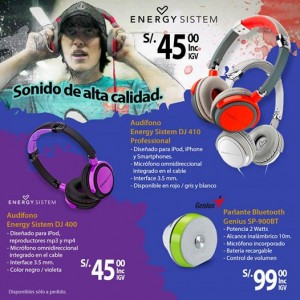 Auriculares a sólo S/. 45.00