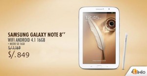 Samsumg Galaxy Note 8» a sólo S/. 849.00