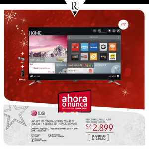 Smart TV LG a sólo S/. 2899.00
