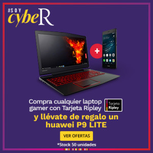 Compra cualquier Laptop Gamer con tarjeta Ripley y llévate de regalo un Huawey P9