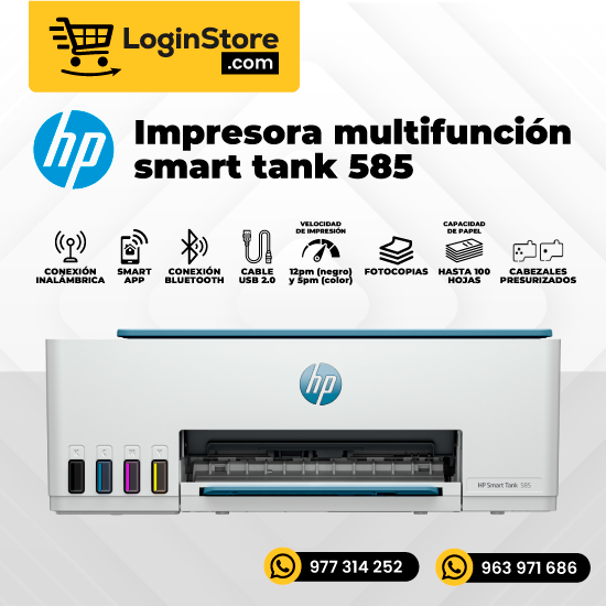 Multifuncional De Tinta Hp Smart Tank 585