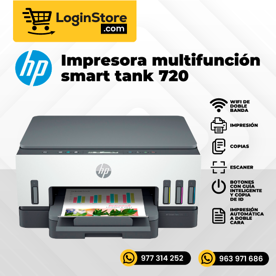 Multifuncional De Tinta Hp Smart Tank 720