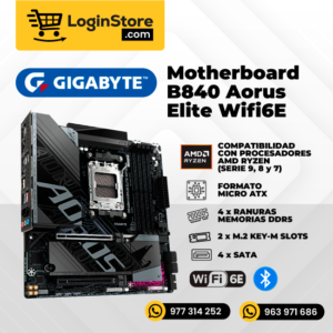 Motherboard Gigabyte B840M Aorus Elite Wifi6E, Chipset Amd B840, Socket Amd Am5, Micro-Atx