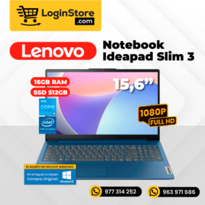 Notebook Lenovo Ideapad Slim 3, 15.6″ Fhd Tn, Core I7-13620H 2.40/4.90Ghz 16Gb
