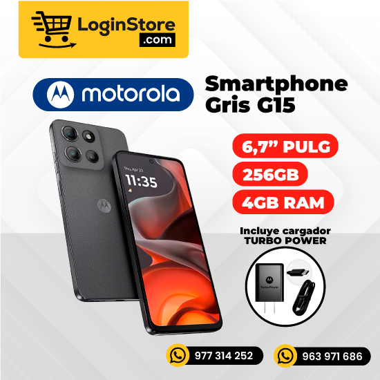 Smartphone Motorola G15 Gris